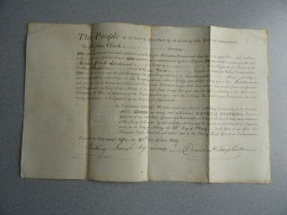 1809 YORK signed Militia Appointment Daniel D Tompkins 6th Vice President 3