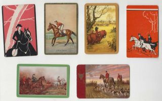 B72 Vintage Swap Cards Horse Hounds Hunting Cartoon Racing Craft Scrapbook