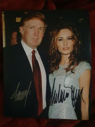 Donald & Melania Trump Signed 8x10 Photo.  Very Rare