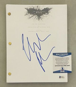 Christian Bale Signed The Dark Knight Rises Script Autographed Beckett Bas