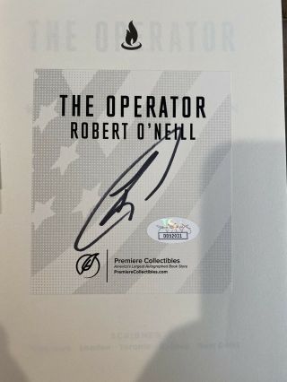 Robert O ' Neill Signed Autographed The Operator Book Bin Laden JSA Certificate 2
