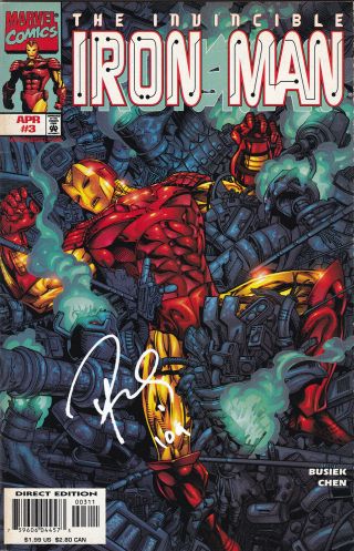 Robert Downey Jr.  Signed Autograph The Invincible Iron Man 3 Comic Book W/coa