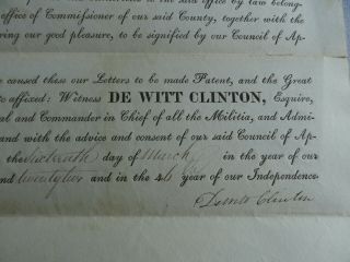 York Governor De Witt Clinton Signature 1822 Esquire Appointment DeWitt 3