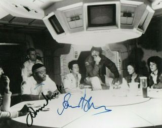 Ian Holm & John Hurt Alien Authentic Signed Autograph Photo 10 " X 8 " B&w
