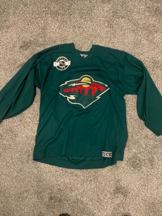 Minnesota Wild Ccm Center Ice Team Issue Practice Jersey Green Size Xl -