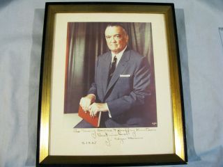 Hand Signed J.  Edgar Hoover Autographed Photo