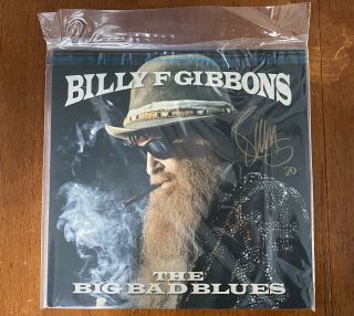 Billy Gibbons Autograph.  Signature.  Big Bad Blues Signed Vinyl Album.  Zz Top.