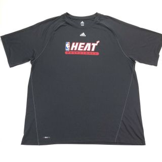 Miami Heat Men’s Adidas Nba Short Sleeve Shooting Warmup Shirt Black • 2xl