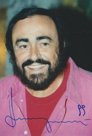 Luciano Pavarotti In Person Signed Photo 13x18 Cm Autograph 5x7 Inch Opera