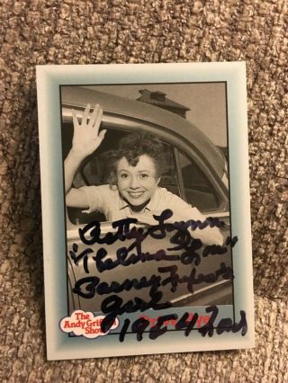 Signed Betty Lynn - Thelma Lou Andy Griffith Show Barney’s 1954 Ford Fairlane