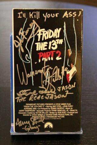 Friday The 13th Part 2 Signed Vhs Tape - (4) Cast Signatures - Jsa Cert - Dash