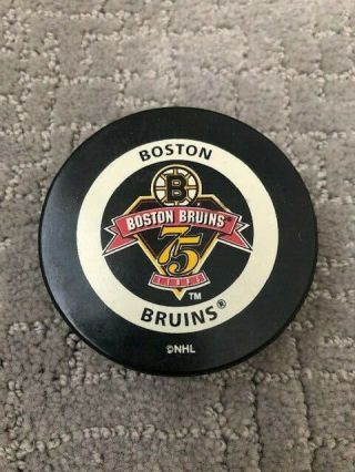 Boston Bruins 75th Anniversary Official Game Puck