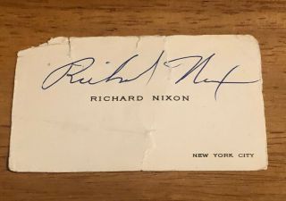 President Richard Nixon Signed Business Card Autographed Auto No