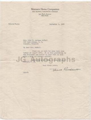 Eleanor Roosevelt - U.  S.  First Lady,  Fdr - Signed Letter (tls),  1933
