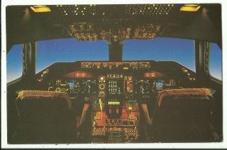 Australia Postcard - Plane,  All Qantas 747 - 400 Longreach Flight Deck