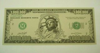 1997 One Million (1,  000,  000) Dollar Bill " The United States Of America " Novelty