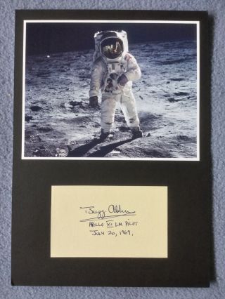 Buzz Aldren,  Apollo 11 Astronaut,  8”x12” Signature Cut Display W/loa