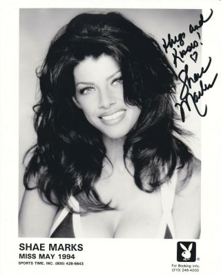 Shae Marks Signed Headshot Promo Playboy Playmate Autographed 05/94