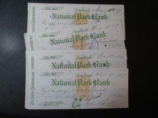 Vegas - One Of 1867 Usa Bank Check - Sc Rn - B1,  Natl Park Bank,  Nyc - (cz7)
