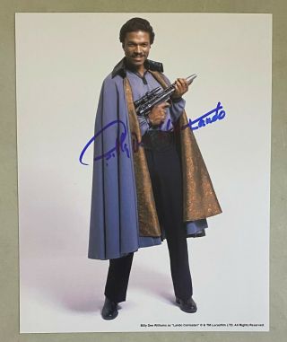 Billy Dee Williams Signed 8x10 Star Wars Lando Calrissian Photo Beckett Bas Loa
