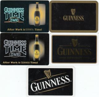 Ads - Guinness - 5 Single Vintage Swap Playing Cards