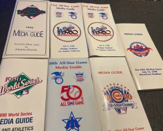 1979 - 1992 World Series & All Star Games Media Guides Reds Wrigley Dodgers,