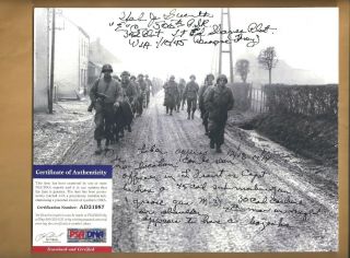 Psa/dna Herb Suerth " Band Of Brothers " Autographed 8x10 Picture Photo Easy Co.