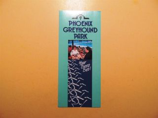 Phoenix Greyhound Park Phoenix Arizona Vintage Brochure Dog Racing