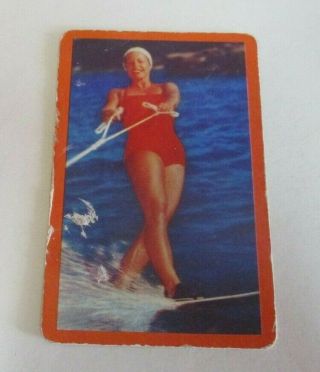 Vintage - Golden Fleece Swap Card Water Skiing - No.  2b In Tan Set - Australia