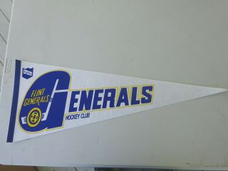 Ihl Flint Generals Hockey Pennent,  Large 30 Inches