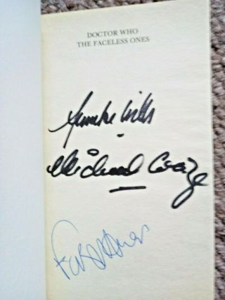 Dr Who Book The Faceless Ones Signed Michael Craze Anneke Wills Not Dedicated