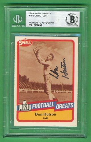 Don Hutson 1989 Swell 10 Signed Autograph Auto Bas Beckett Slabbed