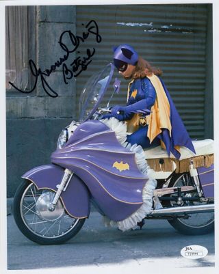 Yvonne Craig Authentic Signed 8x10 Photo Jsa Batgirl On Purple Motorcycle