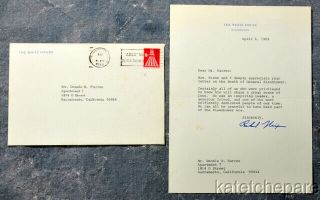 1969 Richard Nixon Signed White House Letter On Death Of General Eisenhower