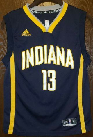 Adidas Blue Paul George Indiana Pacers 13 Basketball Jersey Youth Medium 10 - 12