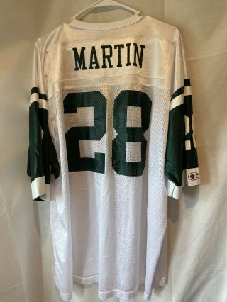 Vintage Champion Curtis Martin York Jets Adult Jersey Size 52 Green/white