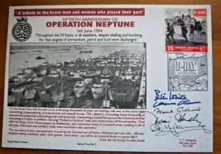1994 Royal Navy 50th Anniversary Of D - Day Operation Neptune Multi Signed Cover - 4