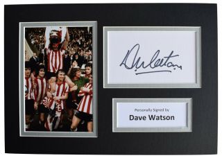 Dave Watson Signed Autograph A4 Photo Display Sunderland 1973 Fa Cup Final