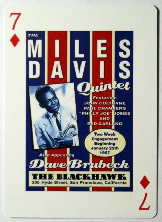 Miles Davis Quintet Poster Image Single Swap Playing Card - 1 Card