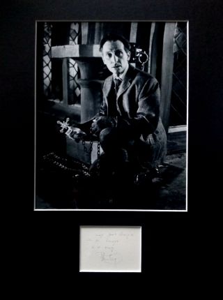 Peter Cushing Signed Autograph Photo Display Hammer Horror