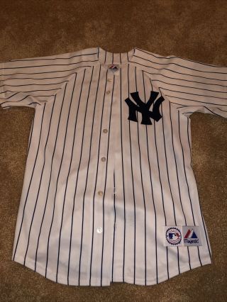 Derek Jeter York Yankees Majestic Pinstripe Jersey Size Adult Small