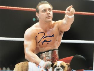 Autographed Dynamite Kid Photo Wwe Stampede Wrestling British Bulldogs Wwf Point