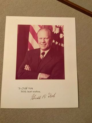 President Gerald Ford Hand - Signed Photo.