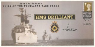 Ships Of The Falklands Task Force Signed J Coward Capt Hms Brilliant Falklands