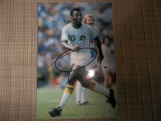 Pele,  Ex Footballer,  An Hand Signed 6 X 4 Photo