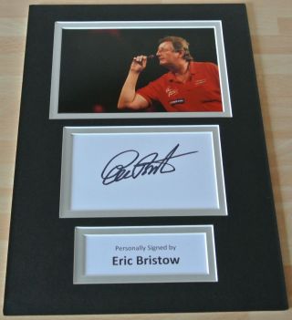 Eric Bristow Signed Autograph A4 Photo Display Darts Private Signing Proof &