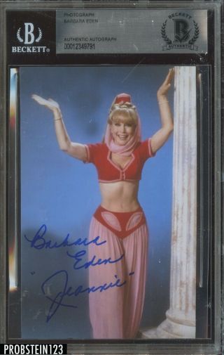 Barbara Eden I Dream Of Jeannie Signed 4x6 Picture Bas Bgs Certified Autograph