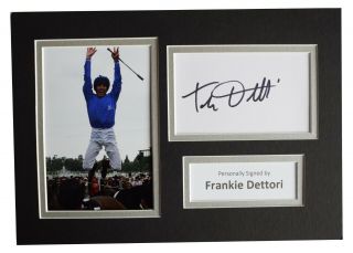 Frankie Dettori Signed Autograph A4 Photo Display Horse Racing Aftal