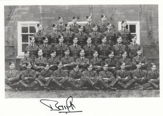 Wwii Ww2 Raf Ace Battle Of Britain Bamberger Dfc Signed Group Photo
