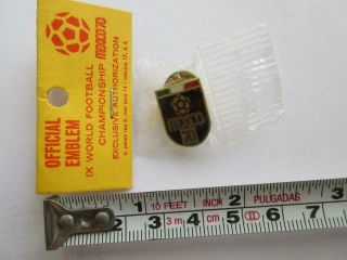 1970 Mexico Ix Soccer World Cup Football Futbol Orig Vintage Pin Black